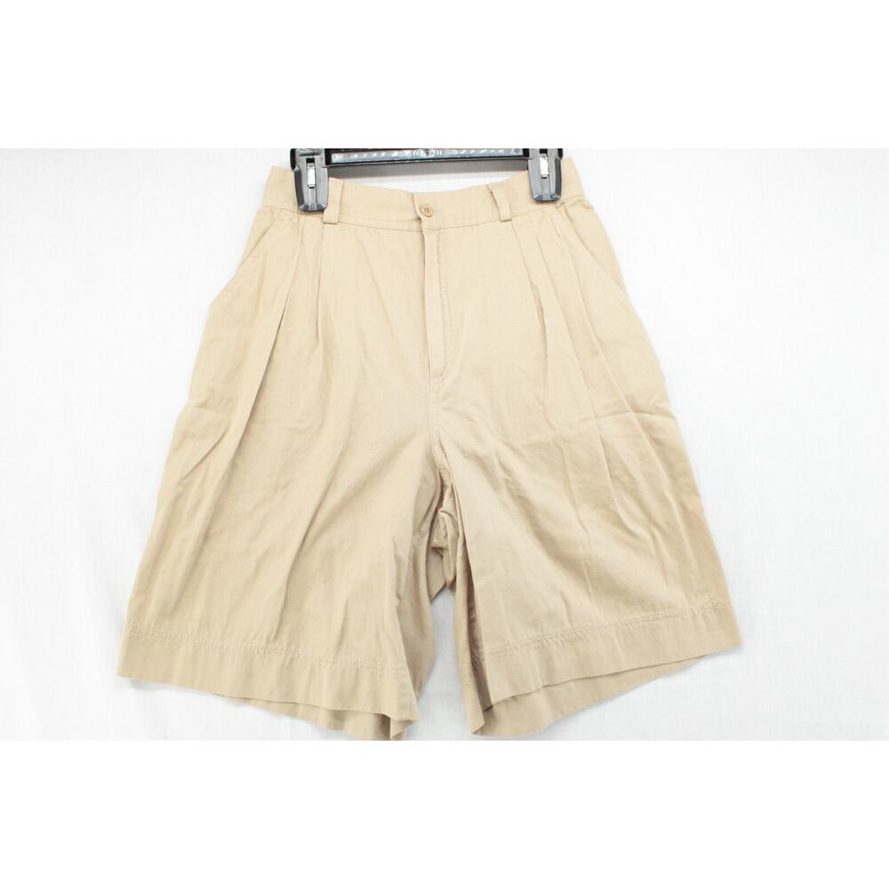 VTG Gene Ewing Bis Shorts Womens 12 Beige Wide Leg 90s Safari Cotton Burmuda